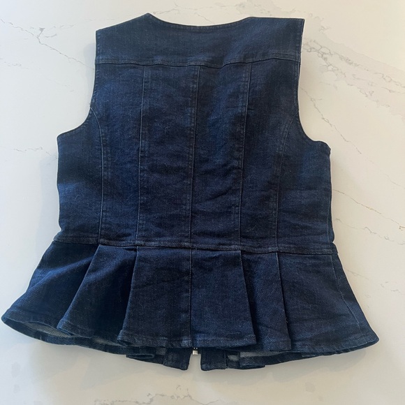 Nanette Lepore Dark Denim Zip Up Vest Size 10‎ - Picture 3 of 9